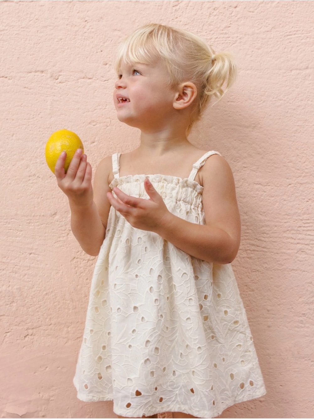 Rylee + cru x Lindsay Arnold Sahara mini Girls' Cream Eyelet Sundress